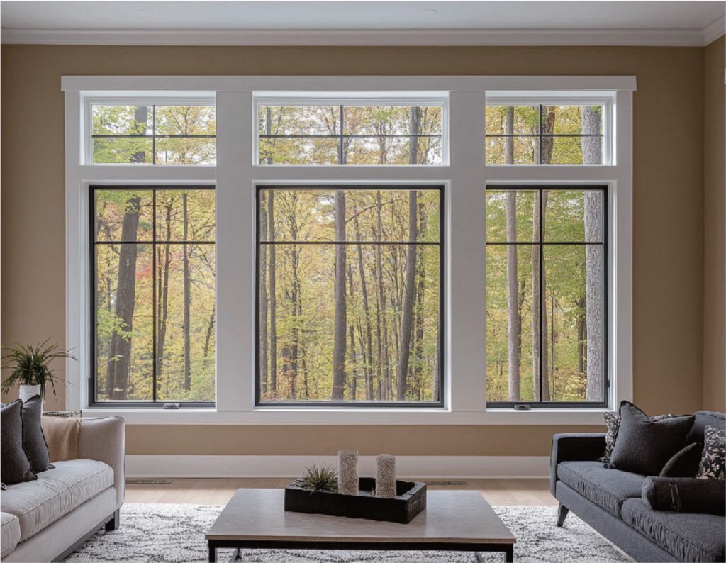 Wide window system in a bright home